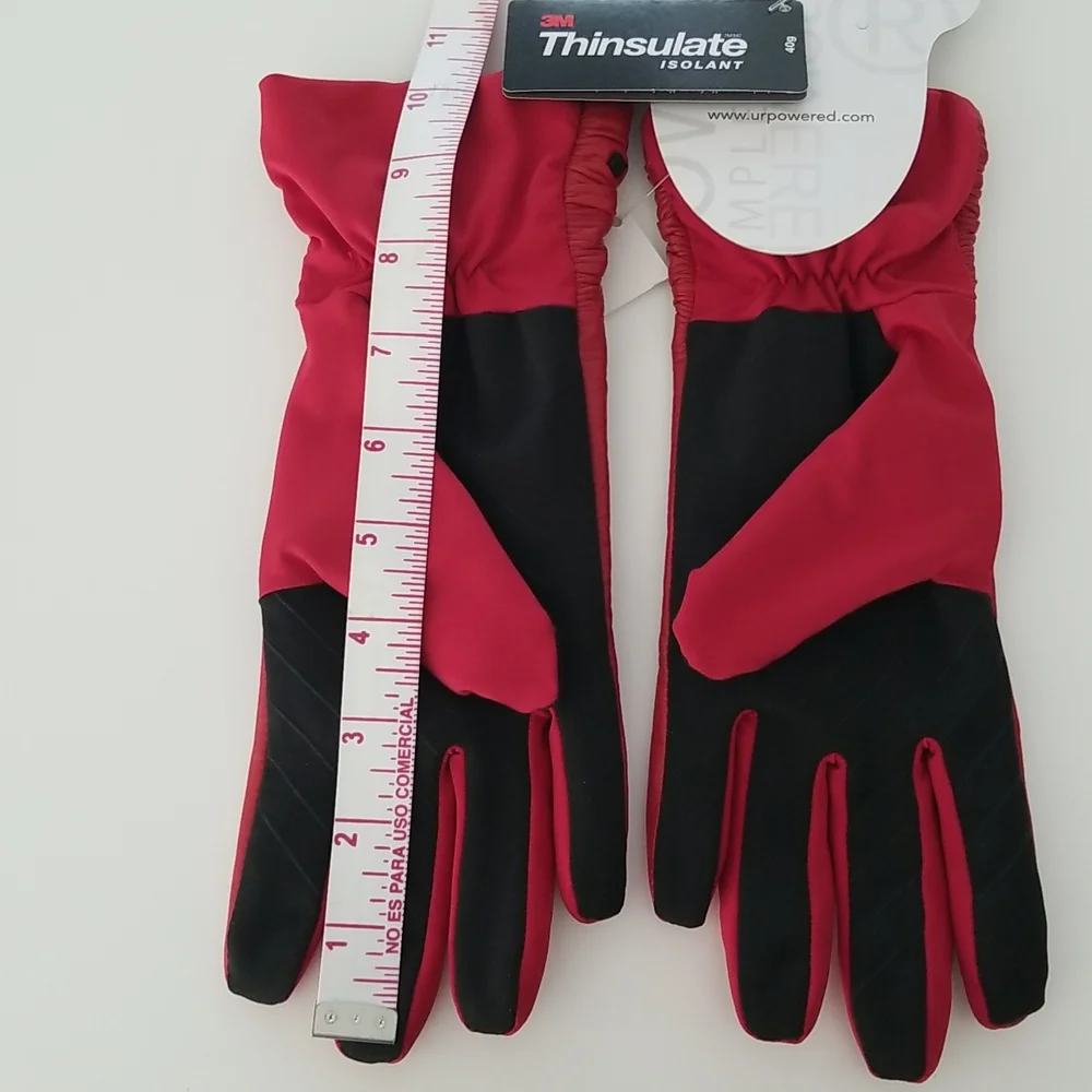 Touch Screen Red Leather Gloves